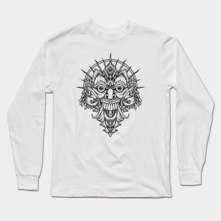 Balinese Rangda in Simple Sketch Style Long Sleeve T-Shirt